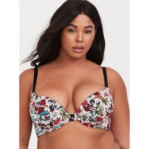 TORRID Curve Mermaid Tattoo Print Push Up Bra‎ Underwire Pin-Up Girl Retro 40DDD